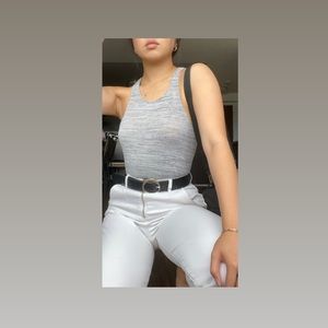 DYNAMITE Grey Flowy Tank Top